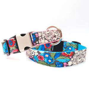 wide alice floral dog collar amy butler pattern