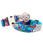 1.5 Inch Wide Personalized 'Alice' Floral Dog Collar for Large Dogs + Greyhounds