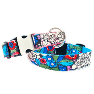 Green Geometric Designer Dog Collar 'YOGI' (5/8 and 3/4 ONLY)