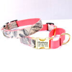 'Botanica' Leaf Print Canvas - Personalized Martingale Dog Collar