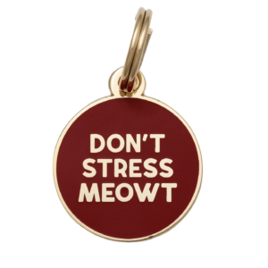 DontStressMeowt Cat ID tag Two Tails