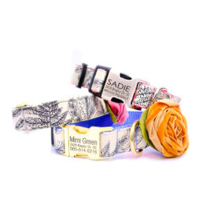 botanica dog collar engraved flower plants