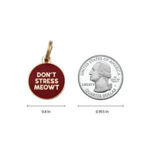 dontstressmeowt cat id tag size Two Tails