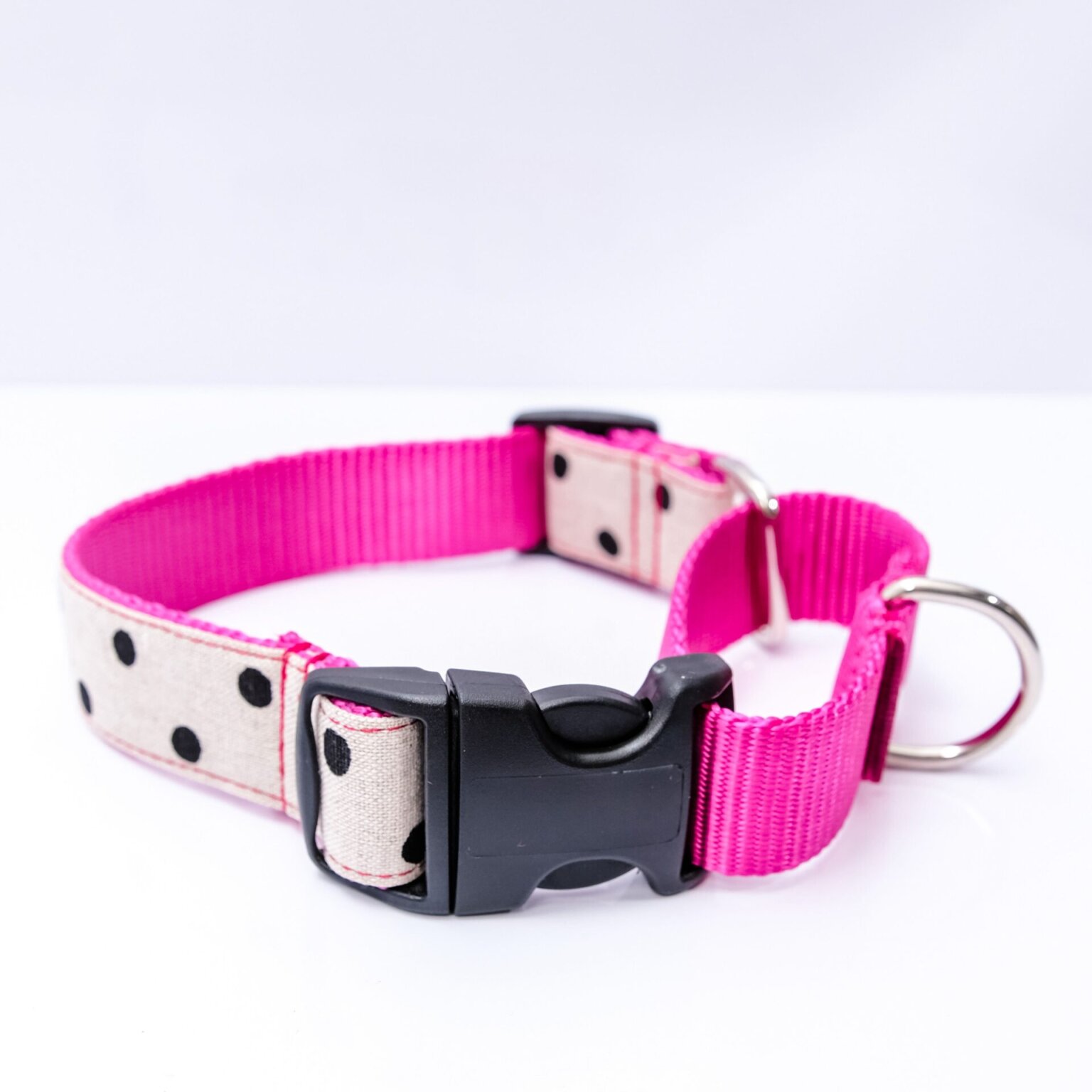Dottie Polka Dot Canvas Personalized Martingale Dog Collar