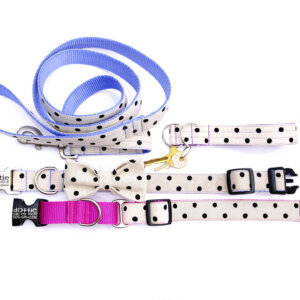 polka dot dog collars and leash dottie