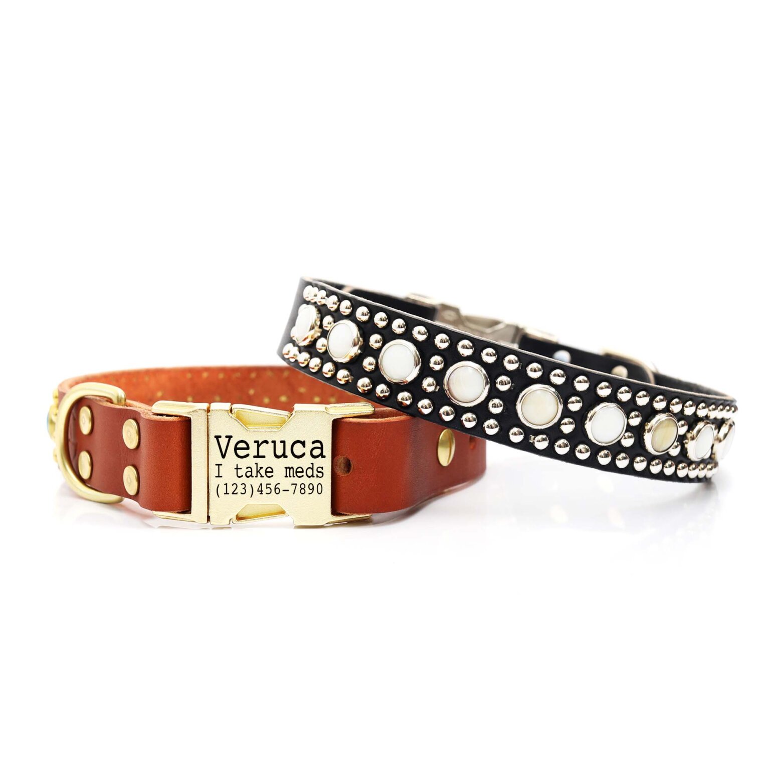 Custom Studded Leather Dog Collar — The ‘Luxe’