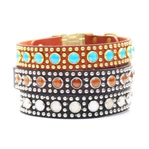 luxe leather studded collar