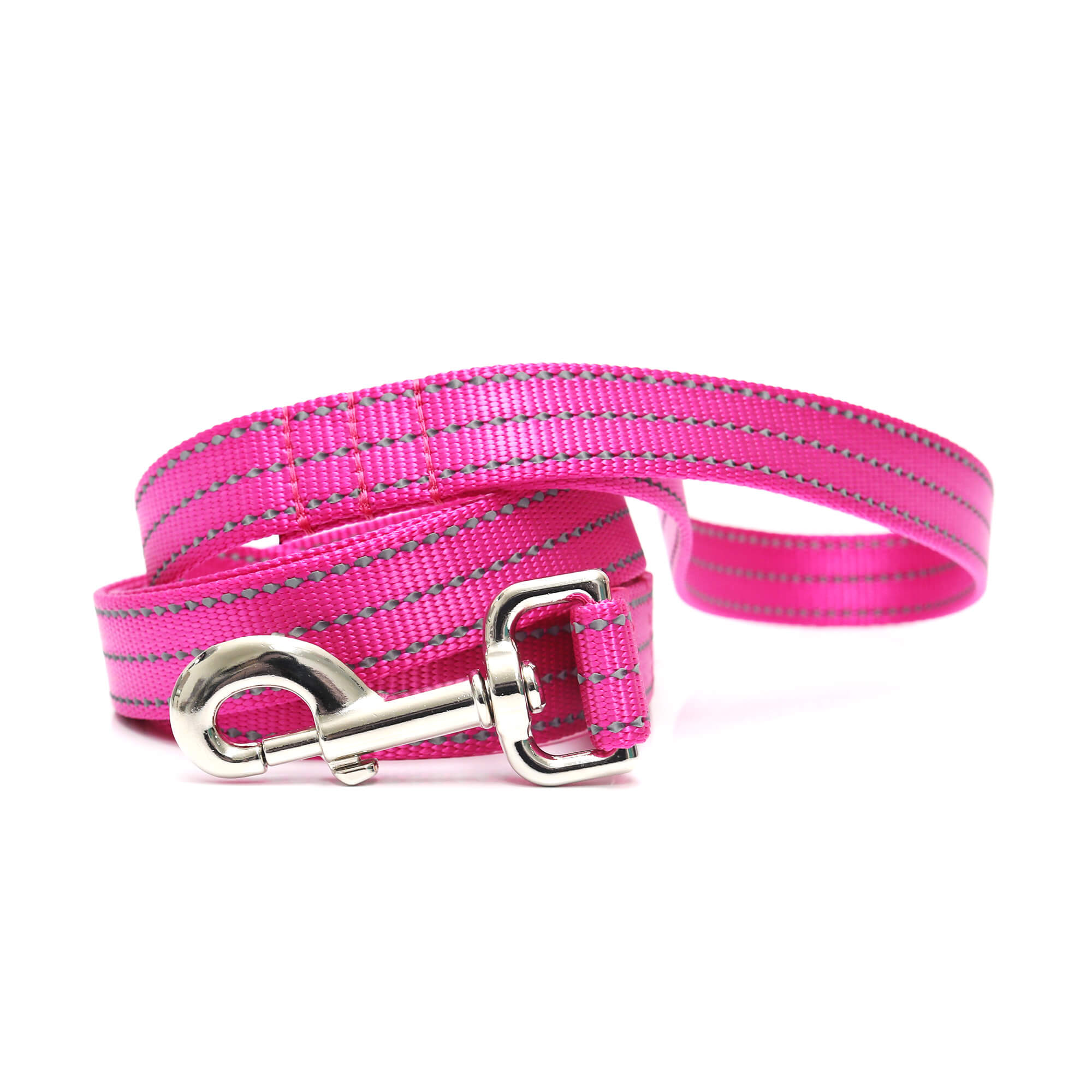 raspberry reflective nylon leash