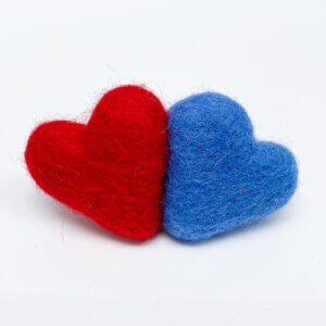 Red : Blue Dog Collar Hearts
