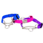 Personalized Nylon Reflective Martingale Chain Dog Collar - With 11 colors