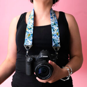 rifle paper petite rose designer camera strap