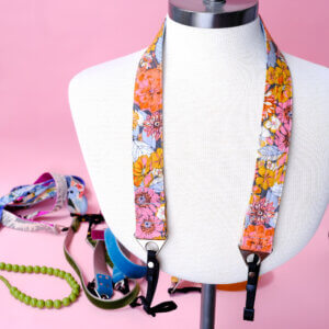 designer camera strap flower flannel autumn