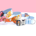 'Autumn' Floral Flannel - Personalized Martingale Dog Collar
