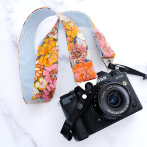 floral camera strap flanel autumn