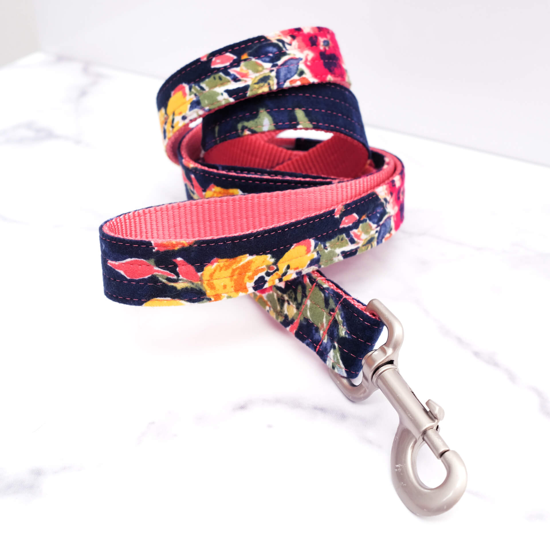 floral flannel dog leash maizie