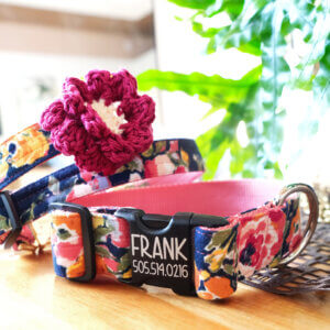 wide floral dog collar flannel maizie