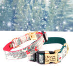 Winter Berry Holiday Dog Collar | Laminated Cotton