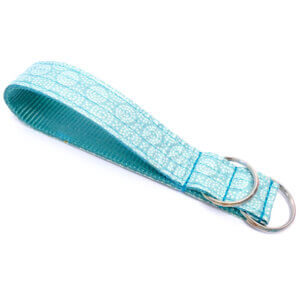 teal laminated key fob ring USA
