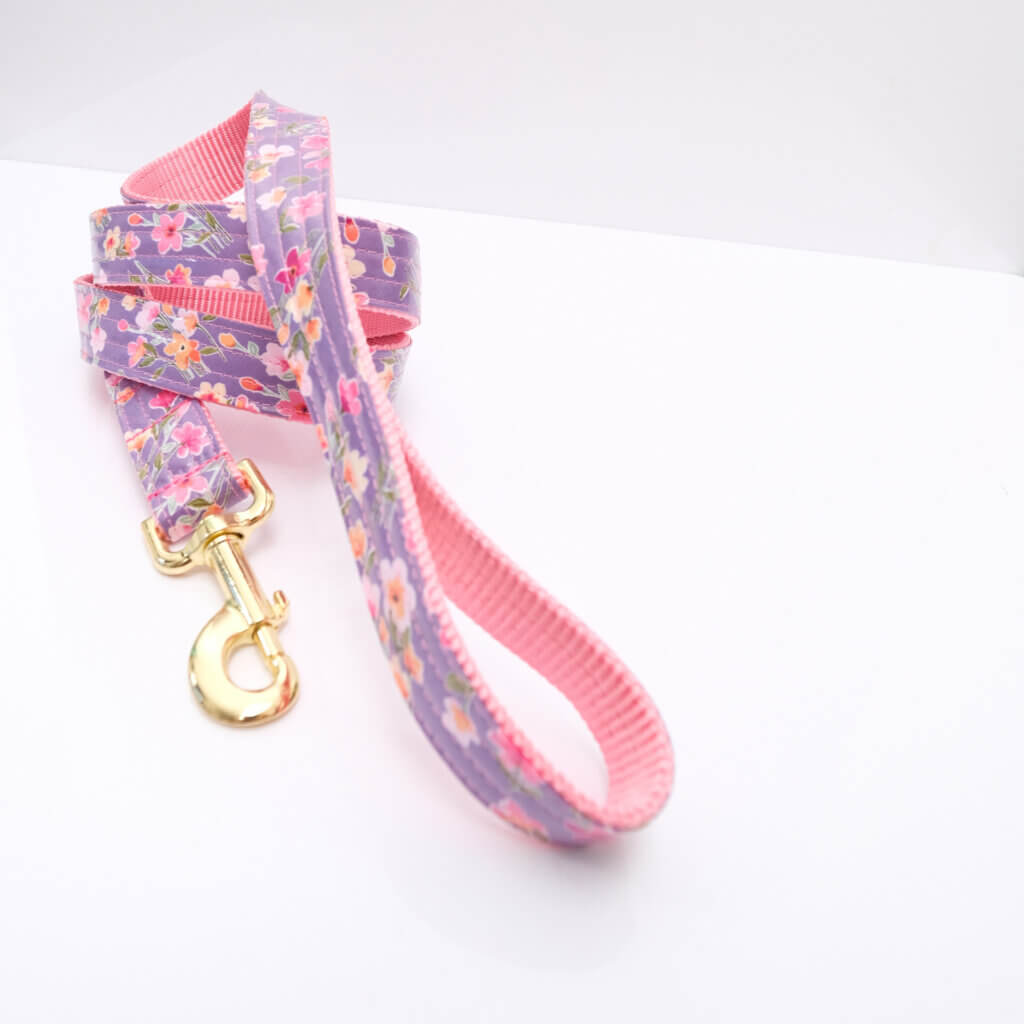 purple laminated dog leash designer junie