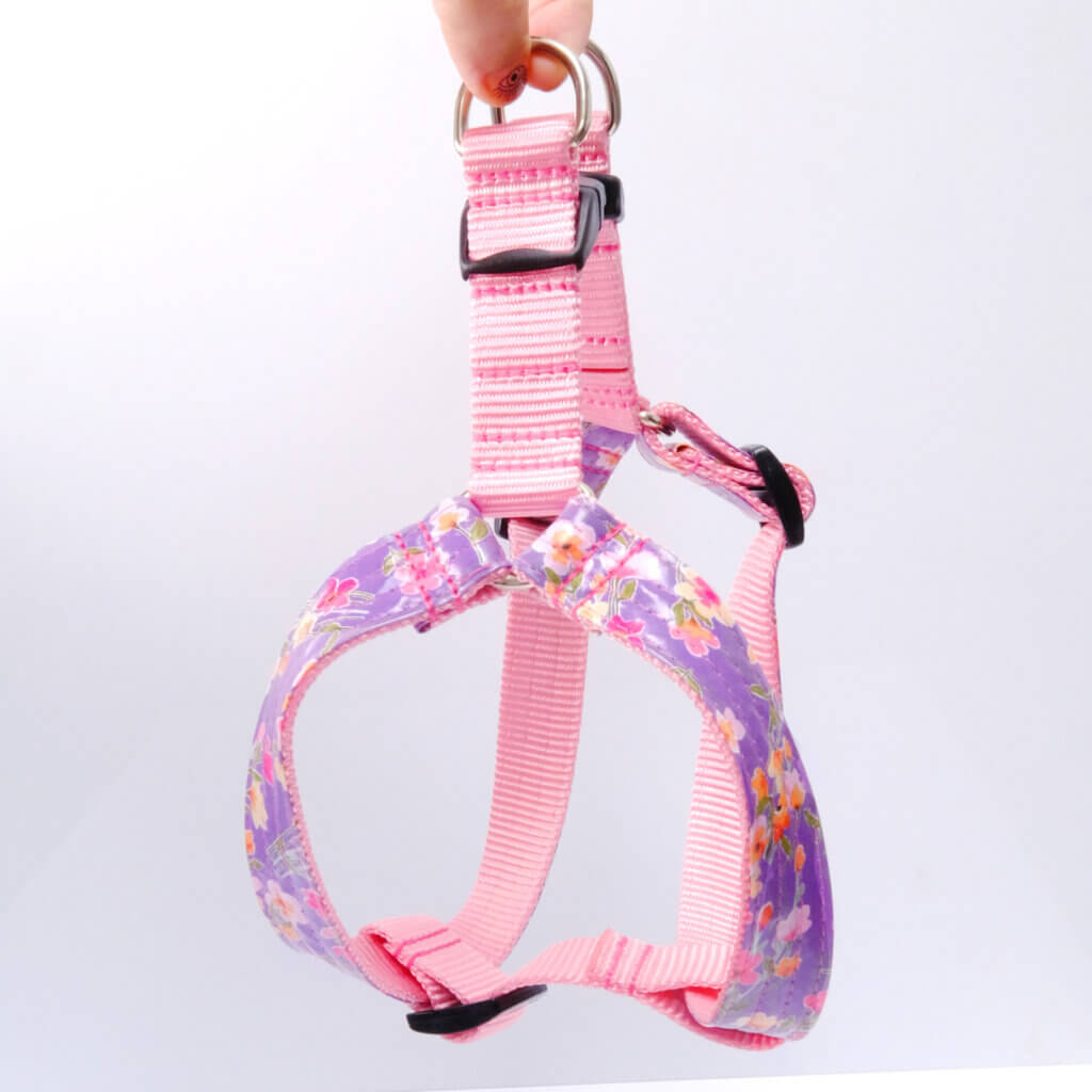 step in purple dog harness junie