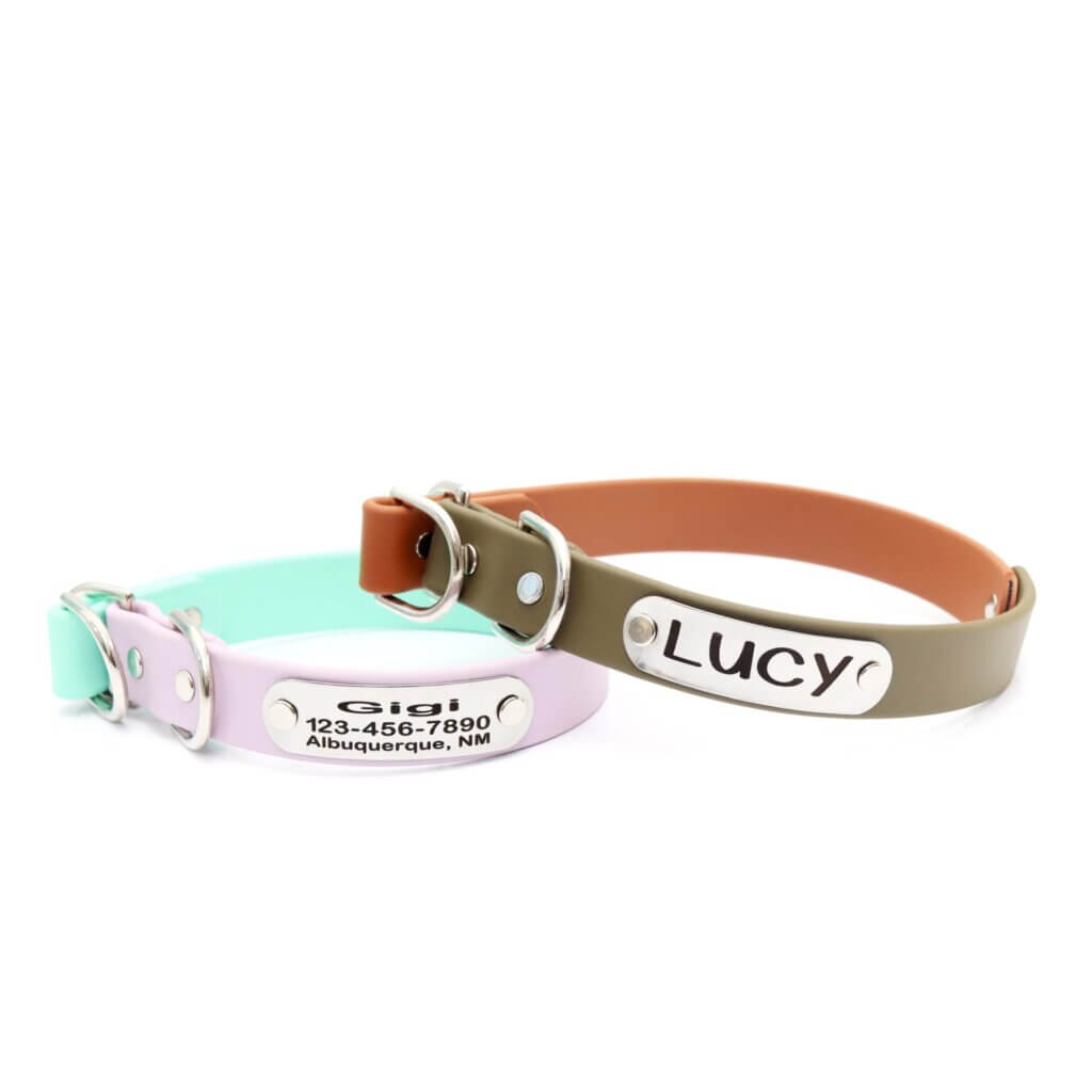 two tone waterproof slip collar with engraving