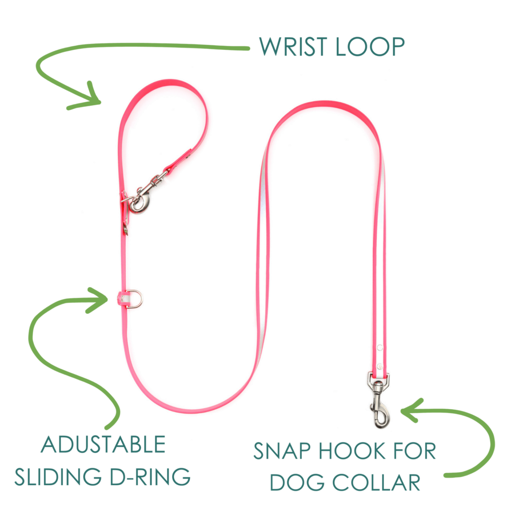 hands free reflective waterproof leash chart