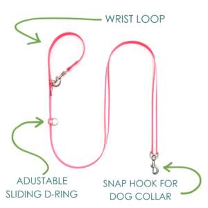 hands free reflective waterproof leash chart