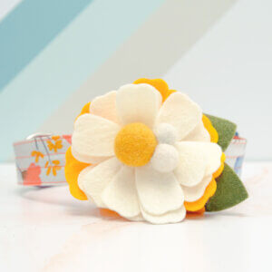 cream flourish dog collar flower cute