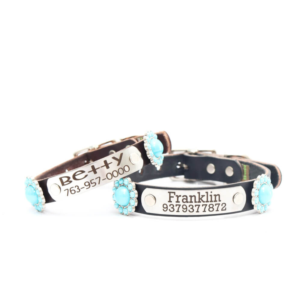 leather belt buckle w beaded concho