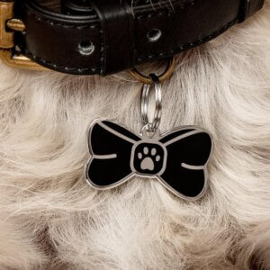 bowtie two tails dog ID tag