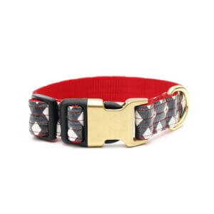 black buffalo plaid christmas laminate buckle collar