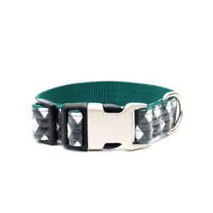black buffalo plaid christmas laminate buckle collar