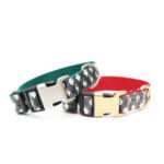 'North' Plaid Christmas Laminated Cotton Dog Collar