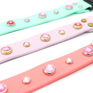 Dolly Fi Collar Waterproof Biothane Pink Studded Collar