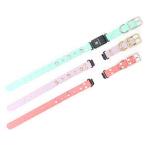 Dolly Fi Collar Waterproof Biothane Pink Studded Collar