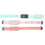 Pink Studded Waterproof Fi Compatible Belt Buckle Dog Collar | The 'Dolly'