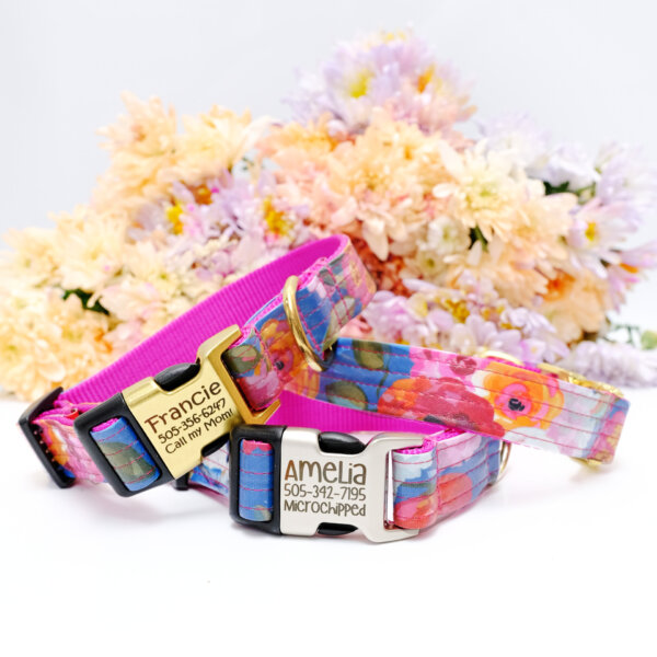 amelia floral dog collar laminated