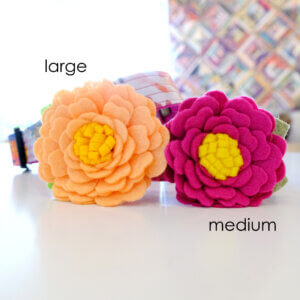 peony dog collar flower sizes