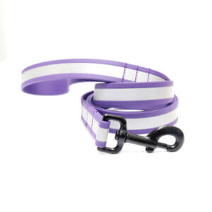 sewn midweight reflective leash purple