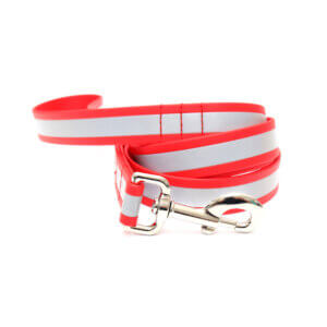 sewn midweight reflective leash red