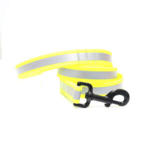 sewn midweight reflective leash yellow