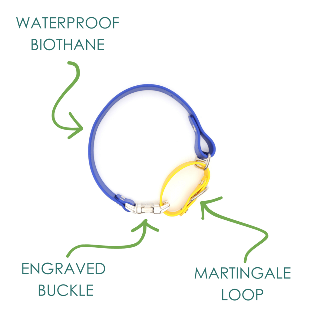waterproof buckle martingale w biothane loop (chart)