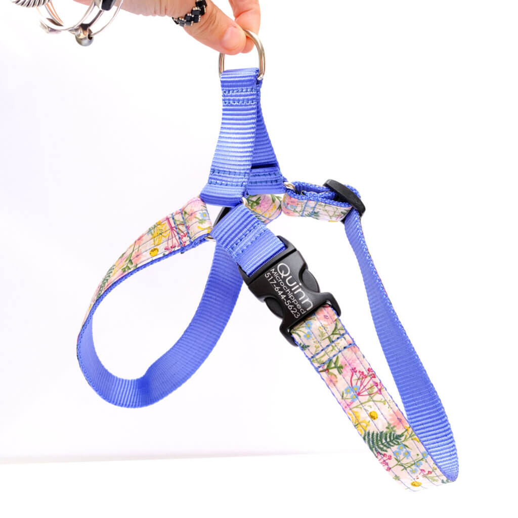 pink daisy dog harness easy on