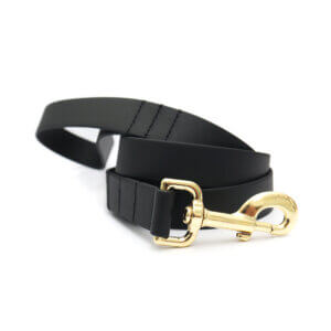 sewn midweight leash black biothane