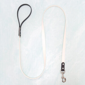 two tone mid weight waterproof leash white black wedding dog leash