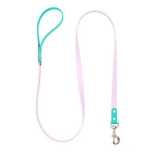 two tone mid weight waterproof leash pastel purple teal