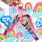 Easy On Laminated Cotton Dog Harness - Rainbow