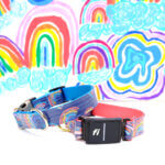 Rainbow Fi Compatible Laminated Cotton Dog Collar