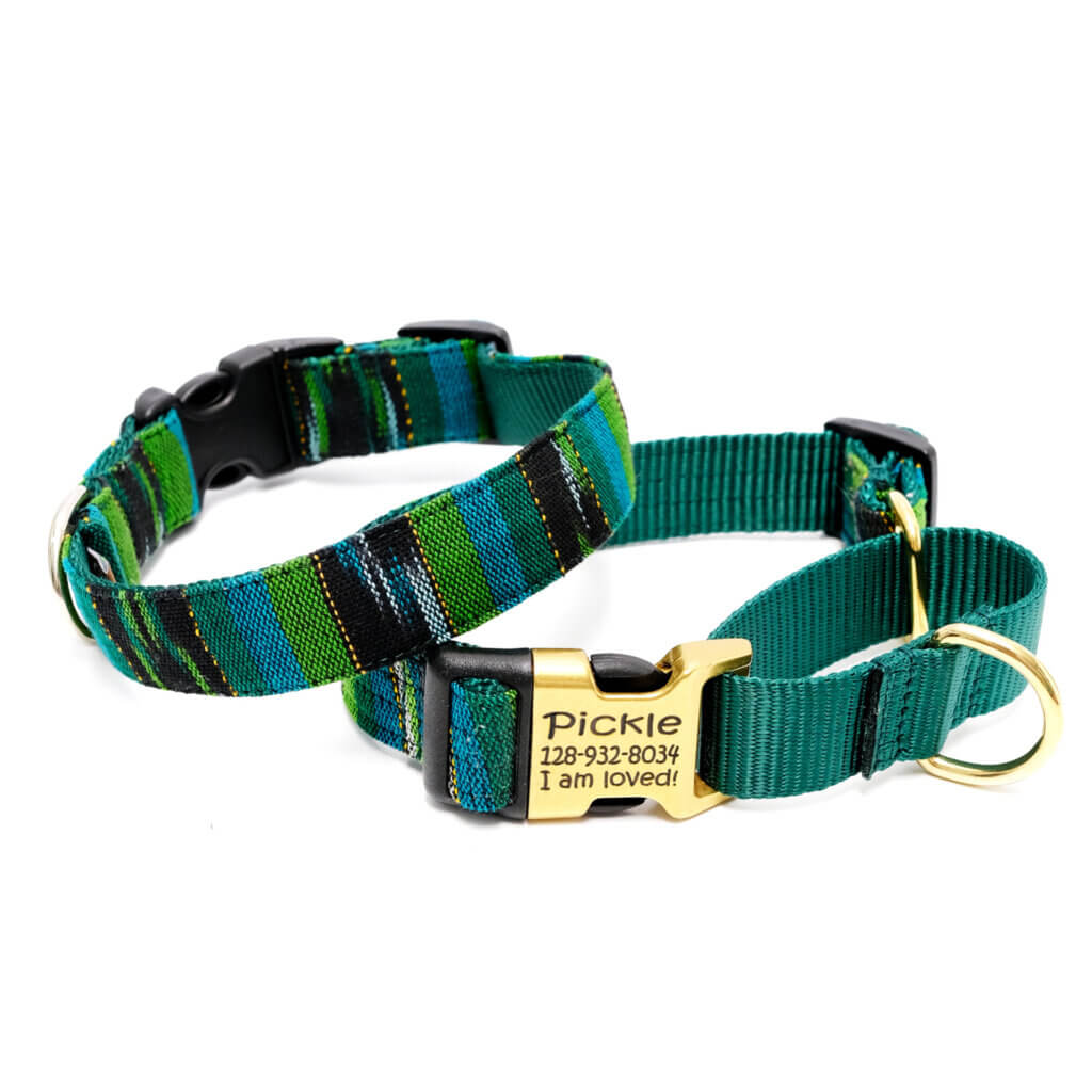 martingale guatemalan green dog collar palmo