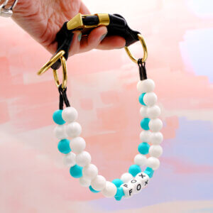 pearl bead dog collar blue boy dogs